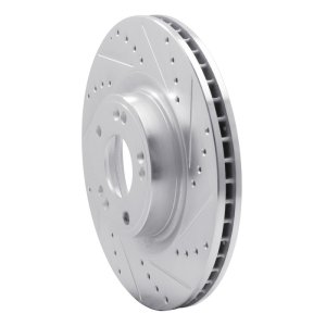 Hyundai Genesis Brake Rotor (1) - Front Right - R1 Concepts - Drilled & Slotted - Silver - `09-`11